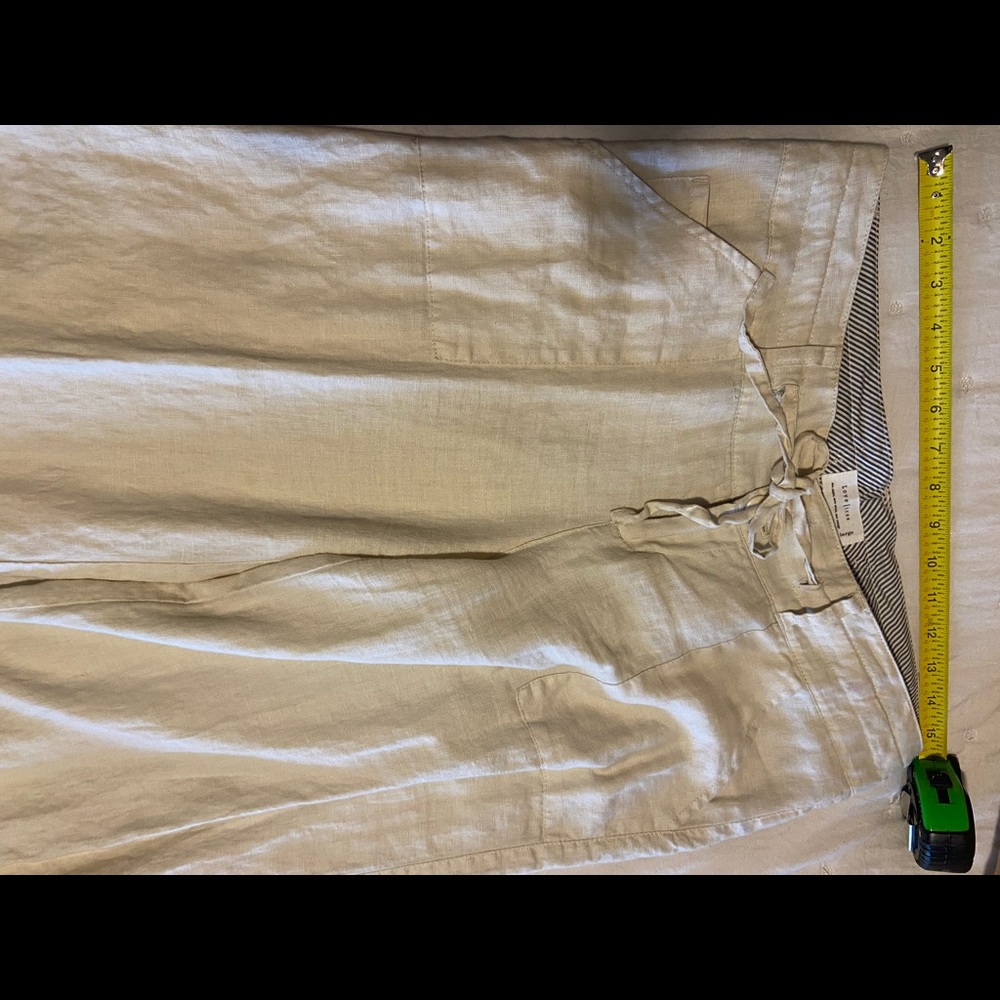 Love Tree linen pants.  Large.  Light creme.
